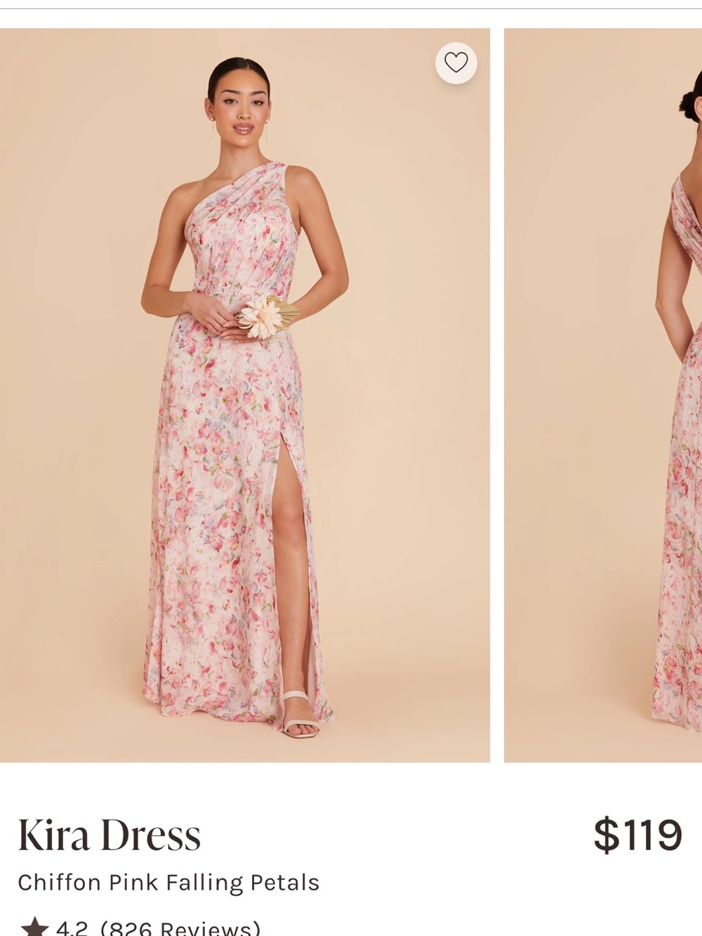 One-Shoulder Pink Floral Chiffon Maxi Dress